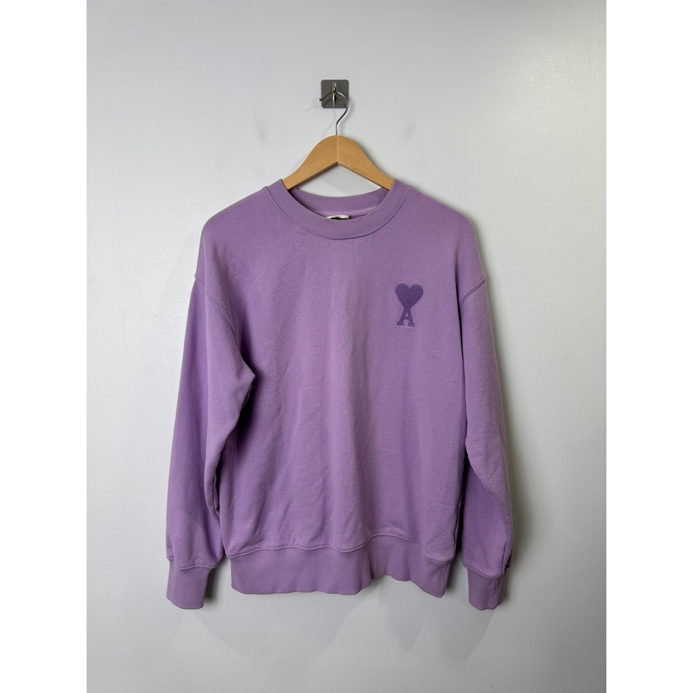 Ami Paris Heart Friend Boxy Fit Tonal Crewneck Sweater Logo Men Medium